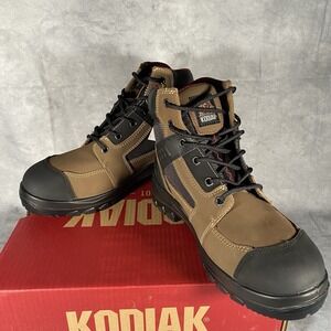 Kodiak Rebel 6" High Size 9.5 Brown Steel Toe Safety Boots Construction Work